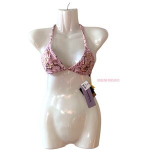 CIA MARITIMA BEACHWEAR SNAKESKIN SWIMSUIT BIKINI TOP WOMEN COLOR ROSE SIZE S